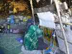 Jbel Ougnat, south-east of Marrakech: young girl living in a cave