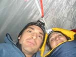testing the tent on winter