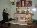 An old dollhouse complete of chapel