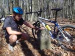 Biking in Casentino, a miliar stone