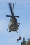 rappelling by the helicopter
