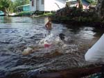 kids swimming in a river, Costarica