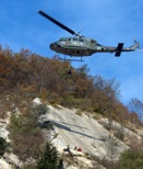 Rescue training, me rappelled by the helicopter