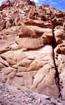 Sham Valley, Ladakh; carved rocks with mantras.